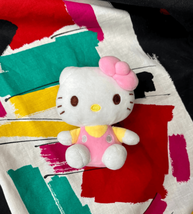 Sanrio Hello Kitty Soft 4” Plush Pink Bow Pink Yellow Outfit - £10.07 GBP
