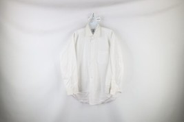 Vintage 60s Mens Size 15.5 33 Sanforized Cotton Collared Button Shirt White USA - £39.52 GBP