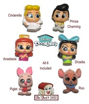 Disney Doorables 6 Cinderella, Prince Charming, Roo, Piglet, Anastsia, Drizella - £15.71 GBP
