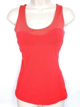 Lucy Women Racerback Tank Top XS Athletic Red Orange Shelf Bra Adjustabl... - $24.75