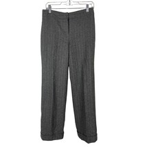 Ann Taylor Gray Pinstriped Trousers Size 4P Wool Blend Cuffed Hem Dress ... - £19.81 GBP