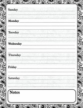 Magnetic Dry Erase Calendar - White Board Planner - Paisley Black &amp; White 3/019 - £8.60 GBP