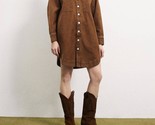 Frnch Domitille Buttoned Shirt Mini Dress Camel - $71.00