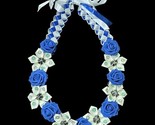 Graduation Money Lei Flower Crisp Bills Blue &amp; White Silver Four Braided... - £67.25 GBP