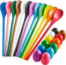 24 PCS Easter Egg and Spoon Race Game Set, 12 Players Carnival Egg and S... - $32.09