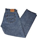 Levis 501 Straight Leg Button Fly Jeans Mens 34 x 30 Blue Denim Classic ... - £31.13 GBP