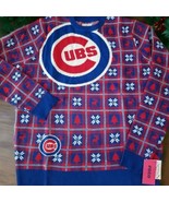 ⚾️Official MLB Chicago Cubs Big Logo Pullover Sweater Snowflake Moose XL... - £43.46 GBP