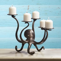 SPI Home Bronze Finish Cast Aluminum Octopus Pillar Candelabra - £130.55 GBP