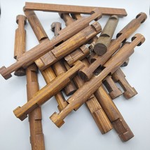 Lincoln Logs Wood Mixed Damaged Flaws Lot Vintage Build Construct 19 Pie... - £6.71 GBP