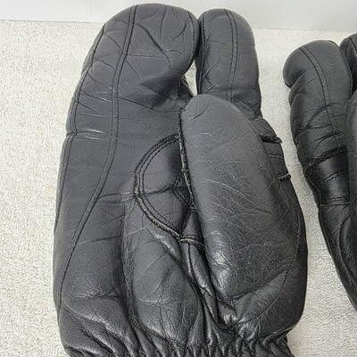 Men's XL Black Leather Insulated Conroy Trigger 3 Three-Finger Mittens Gloves Item image 14