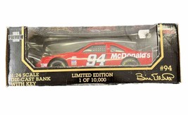 Bill Elliott #94 McDonalds Ford Thunderbird Racing Champions 1:24 Bank - $12.07