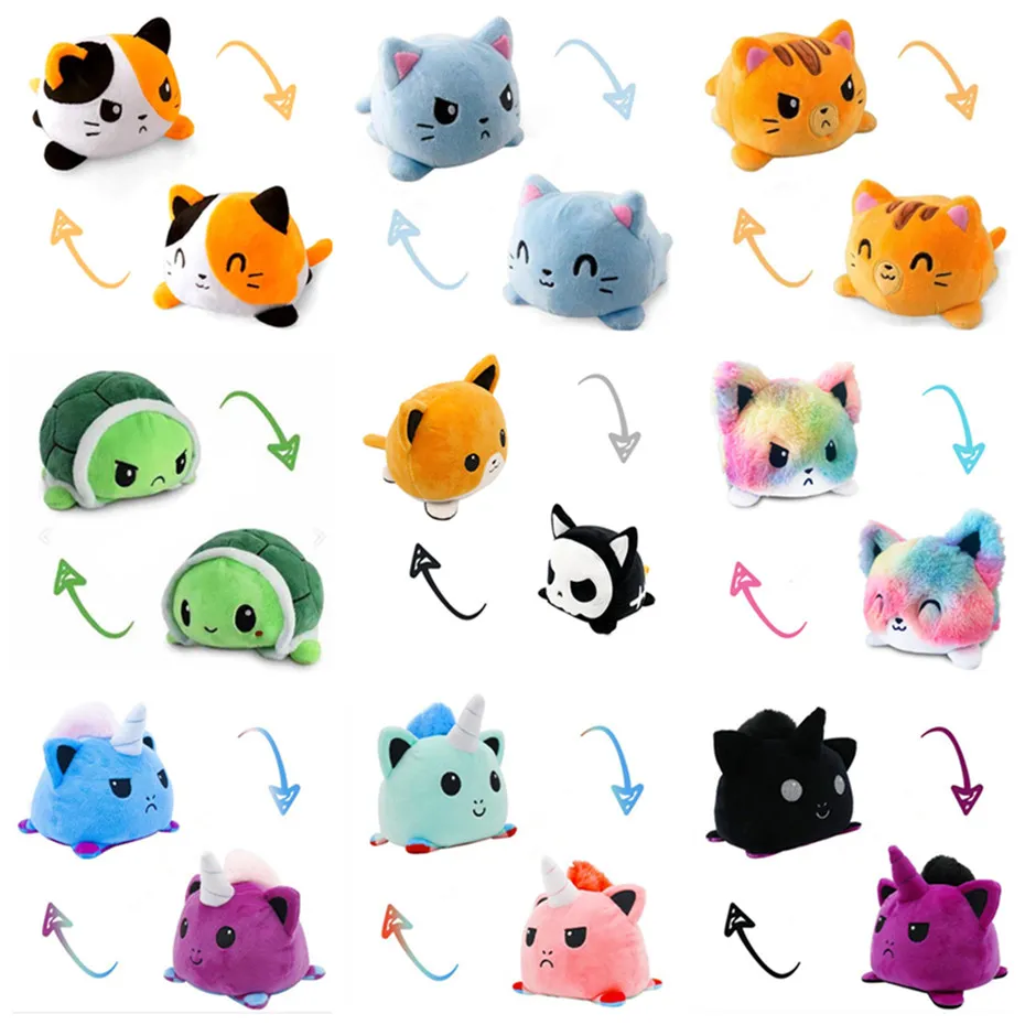 Double Sided Cat Gato Kids Flip Plushie Animals Unicorn Peluches For Pulpos - £9.04 GBP+