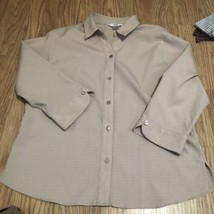 Alia Petite button up quarter sleeve size 12P collar casual work wear - $10.10