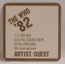 The Who / Pete Townshend - Original Birmingham Cloth Show Backstage Pass *Last 1 - £11.79 GBP