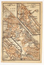 1913 Original Antique Map Of Heringsdorf Ahlbeck Pomerania Usedom Germany - £13.66 GBP