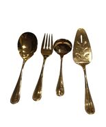 Oxford Hall Stainless Steel Gold Serving ware 4 Pieces - $16.42 CAD