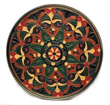 Vintage Moroccan Cloisonne On Brass Enameled Wall Hanging Floral Plaque ... - £23.33 GBP