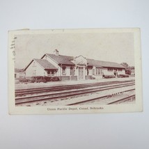 Postcard Union Pacific Train Depot Cozad Nebraska Photo Vintage 1944 Litho Print - £15.14 GBP