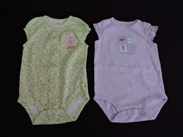 Carters Baby Infant Girl One Piece Lot of 2 Bodysuits Floral Spring Layer 9M EUC - £6.31 GBP