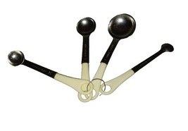 Vintage Stainless Taiwan Measuring Spoon Set Bakelite Handles Mid Century - $20.00