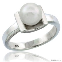 Size 5 - Sterling Silver 7.5mm Pearl Ring 1/8 in. (3 mm)  - $46.08