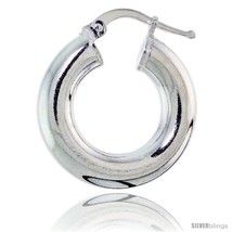 Sterling Silver Italian 5mm Tube Hoop Earrings, 3/4 in (20  - £41.31 GBP