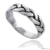 Size 6.5 - Sterling Silver Braided Wedding Band  - £21.50 GBP
