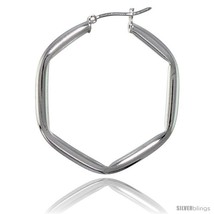 An item in the Jewelry & Watches category: Sterling Silver Italian 3mm Tube Hexagon-shaped Italian Hoop 