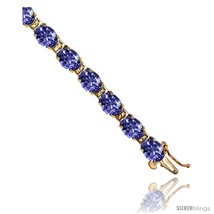 10k yellow gold natural tanzanite oval tennis bracelet 5x7 mm stones 7 ines thumb200