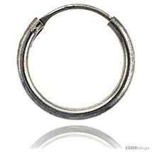 Sterling Silver Endless Hoop Earrings, 2 mm tube 5/8 in  - $17.01
