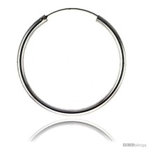 Sterling Silver Endless Hoop Earrings, thick 3 mm tube 1 3/4 in  - $48.03