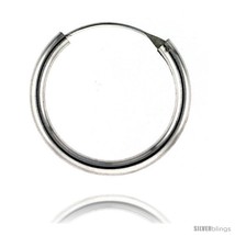Sterling Silver Thick Endless Hoop Earrings, thick 3 mm tube 1 1/4 in  - $35.34