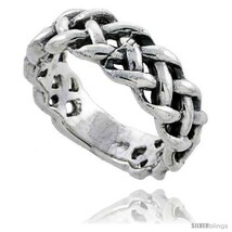 An item in the Jewelry & Watches category: Size 11 - Sterling Silver Woven Wedding Band Ring 5/16 in 