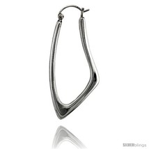 Sterling Silver Fancy V-Shaped Hoop Earrings 1 15/16 in. (50 mm)  - $63.54