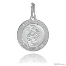 Sterling Silver Saint Anthony Medal 5/8 in Round Made in Italy, Free 24 in  - $36.00