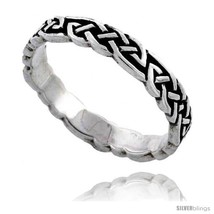 Size 6 - Sterling Silver Celtic Knot Wedding Band / Thumb Ring, 1/8 in wide  - £11.93 GBP