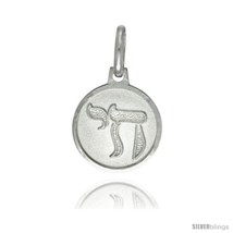 Sterling Silver Chai Medal 1/2 in Round Made in Italy, Free 24 in Surgical  - $16.17