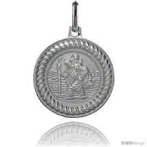 Sterling Silver Saint Christopher Medal Made in Italy 3/4  - £20.32 GBP