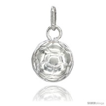Sterling Silver Hollow Soccer Ball Charm Made in Italy 1/2 in Full  - £13.85 GBP