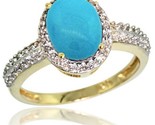  gold diamond sleeping beauty turquoise ring oval stone 9x7 mm 1 76 ct 1 2 in wide thumb155 crop