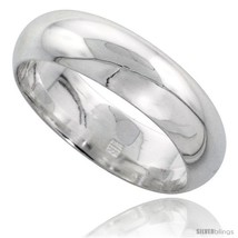 Size 12 - Sterling Silver 6 mm High Dome Wedding Band Thumb  - £33.72 GBP