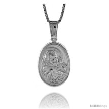Sterling Silver Madonna & Child Medal, Made in Italy. 11/16 in. (18 mm)  - $21.20