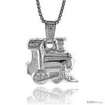 Sterling Silver Small Train Pendant, Made in Italy. 9/16 in. (14 mm) Tall  - $21.75