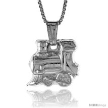 Sterling Silver Small Train Pendant, Made in Italy. 9/16 in. (14 mm)  - $19.01
