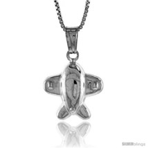 Sterling Silver Small Airplane Pendant, Made in Italy. 5/8 in. (16 mm)  - $16.27
