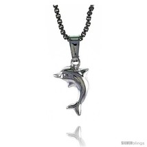 Sterling Silver Teeny Dolphin Pendant, Made in Italy. 3/8 in. (10 mm)  - $14.09