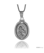 Sterling Silver Madonna &amp; Child Medal, Made in Italy. 3/4 in. (19 mm)  - £15.16 GBP