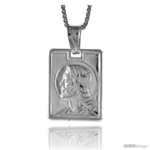 Sterling Silver Jesus Pendant, Made in Italy. 5/8 in. (17 mm)  - £32.77 GBP