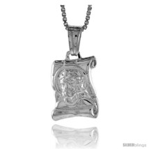 Sterling Silver Jesus on a Scroll Pendant, Made in Italy. 9/16 in. (15 mm)  - $15.73