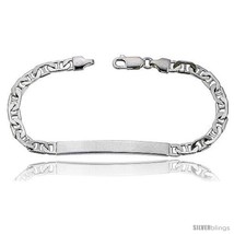 Medium thin sterling silver italian id bracelet mariner link 3 16 in wide nickel free thumb200